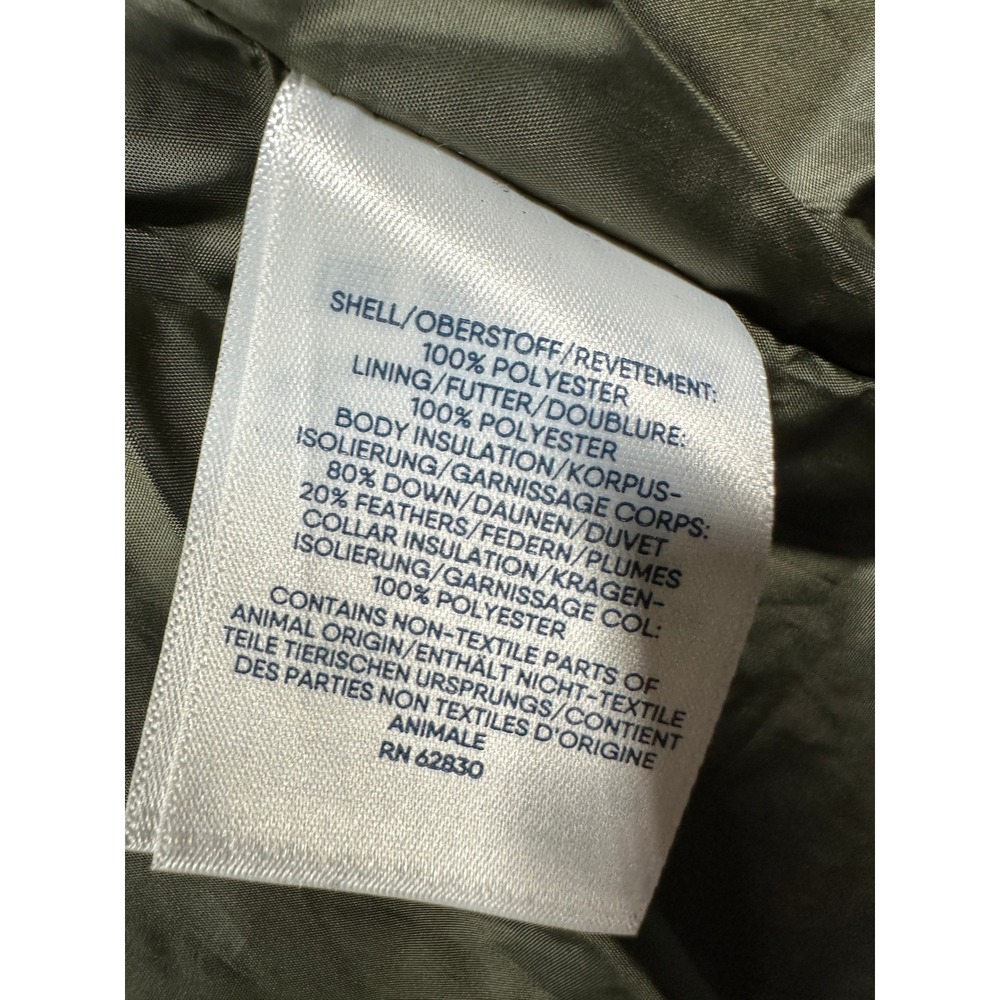 Lands End Down Fill Puffer Vest Womens Sz M (10-12) Sage Green Quilted Full Zip - Picture 7 of 11
